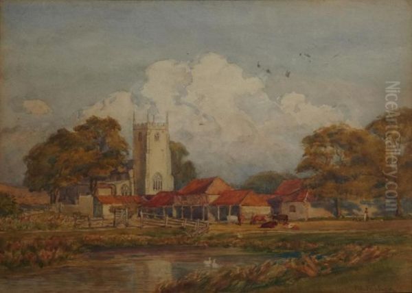 A View Of The Church Of Burnham Thorpe, Norfolk Oil Painting by Patrick Lewis Forbes