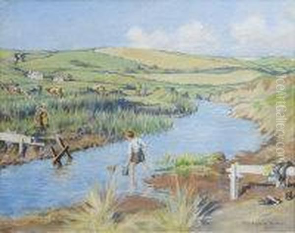 The Red River Oil Painting by Stanhope Alexander Forbes