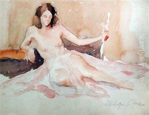 Sketch Of A Female Nude Oil Painting by Stanhope Alexander Forbes