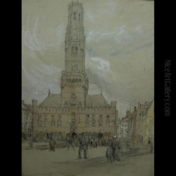 Belfry, Bruges; Lawn Market, Edinburgh by Harriet Mary Ford