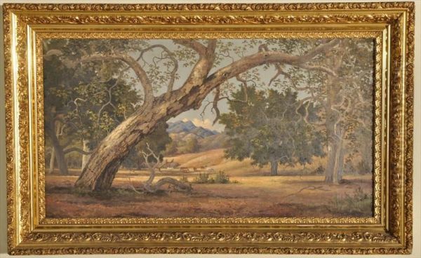 Unsigned Oil On Canvas Depicting A California Pastoral Landscape Oil Painting by Henry Chapman Ford