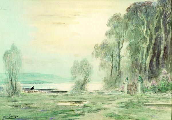 Penseur Au Bord Du Lac Oil Painting by Henri Louis Foreau