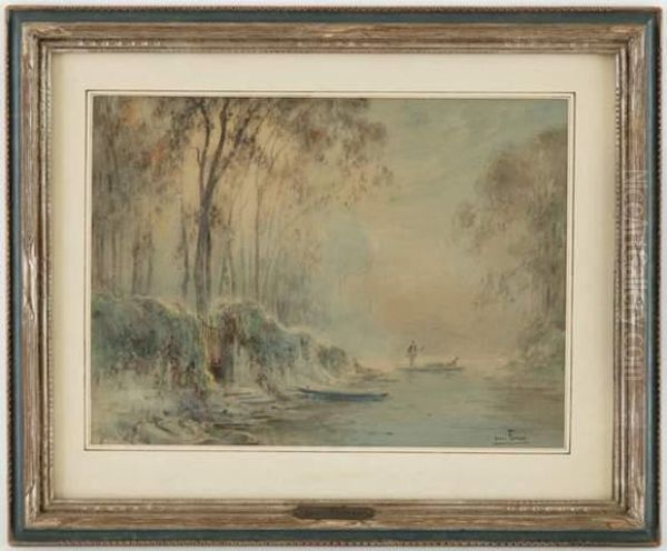 Sur La Riviere Oil Painting by Henri Louis Foreau