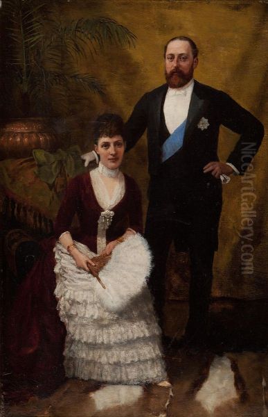 King Edward Vii And Queen Alexandra Oil Painting by Amedee Forestier