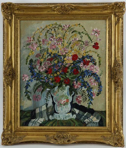 Bouquet De Fleurs Oil Painting by Henri Claudius Forestier