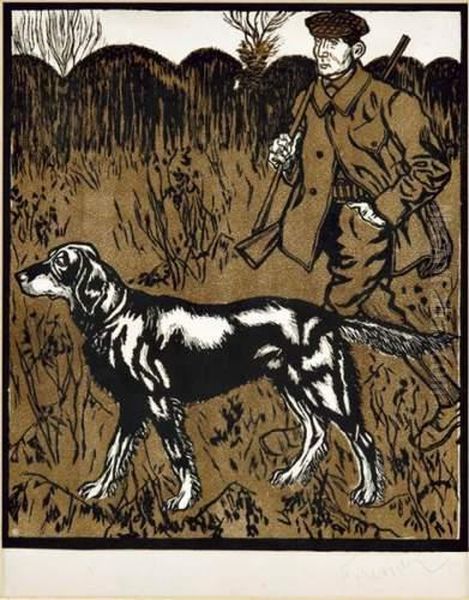 Chasseur Et Son Chien Oil Painting by Henri Claudius Forestier