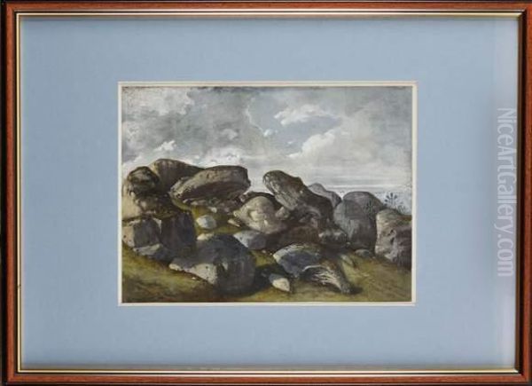 Roches Des Hauteurs De Chantambre Oil Painting by Charles Gabriel Forget