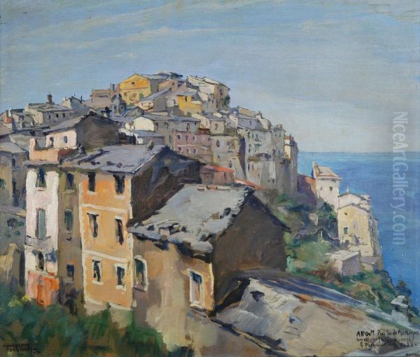 Corniglia Oil Painting by Giovanni Forghieri