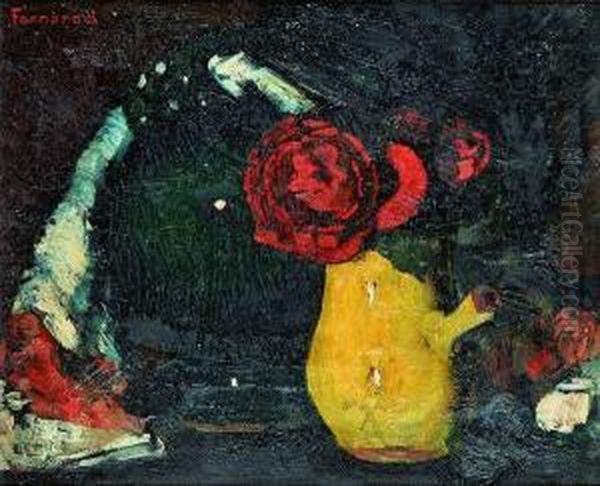 Bouquet De Roses Oil Painting by Rodolphe Fornerod