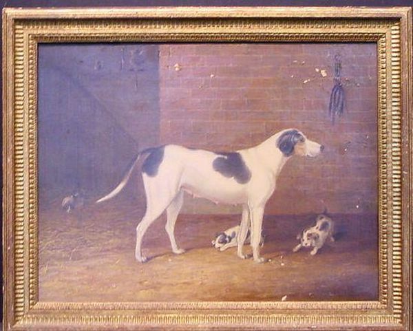 Mother With Puppies Oil Painting by William Forrest