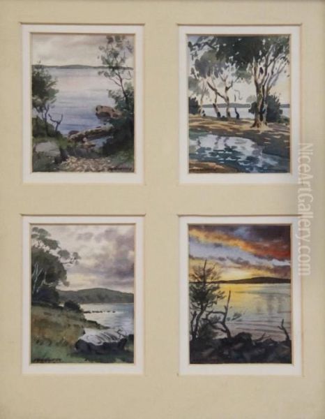 Four Small Watercolours Oil Painting by Joseph James Forrester