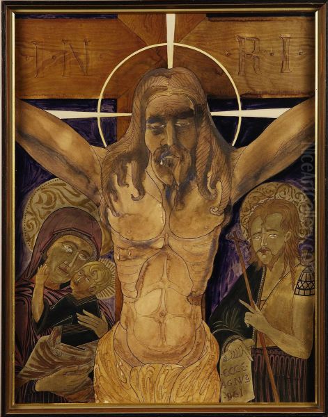 Inri Oil Painting by Carl Johan Forsberg