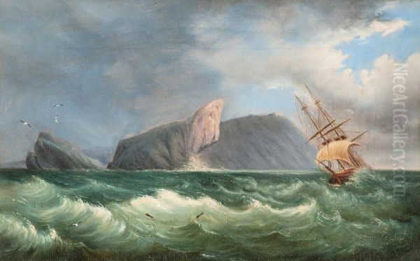 Ship Caught In A Storm Oil Painting by Lennart Forsten