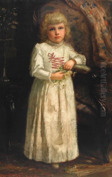 Portrait Of A Young Girl Oil Painting by John Wycliffe Lowes Forster