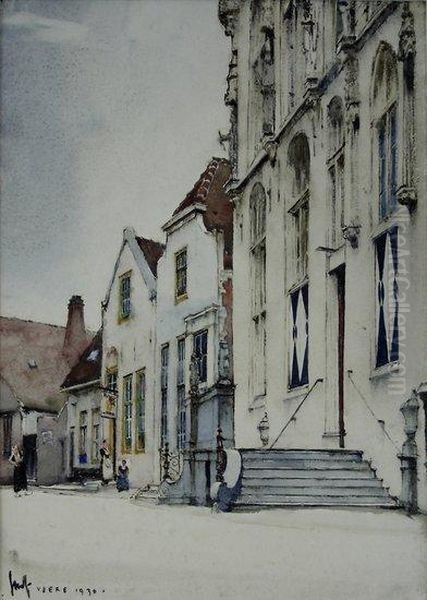 The Town Hall, Veere Oil Painting by Gordon Mitchell Forsyth