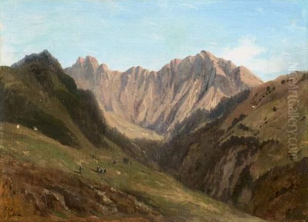 Vue Des Alpes
 Huile Sur Papier Oil Painting by Elisabeth Collin Fort-Simeon