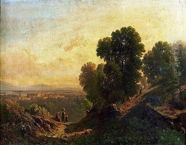 Vue De La Campagne Italienne Oil Painting by Elisabeth Collin Fort-Simeon