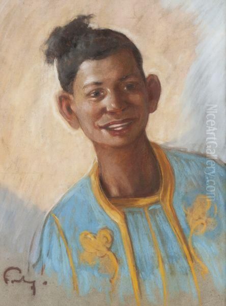 Portrait D'enfant Oil Painting by Louis Fortuney