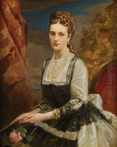 Portrait Of Princessalexandra Of Denmark Oil Painting by Carl Christian Forup