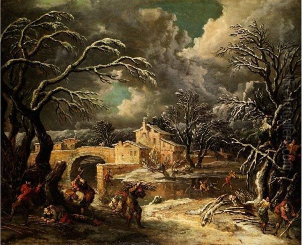 Winterlandschaft Oil Painting by Francesco Foschi