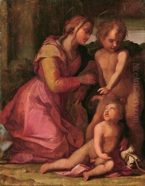 Madonna Con Il Bambino E San Giovannino Oil Painting by Pier Francesco Foschi