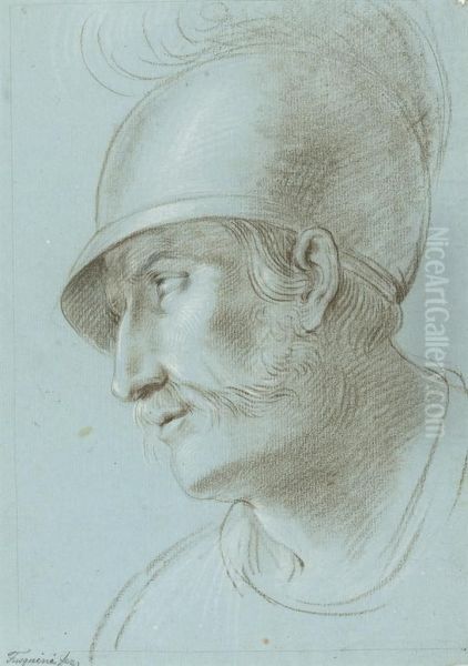 Head Of A Soldier Oil Painting by Arcangelo Foschini