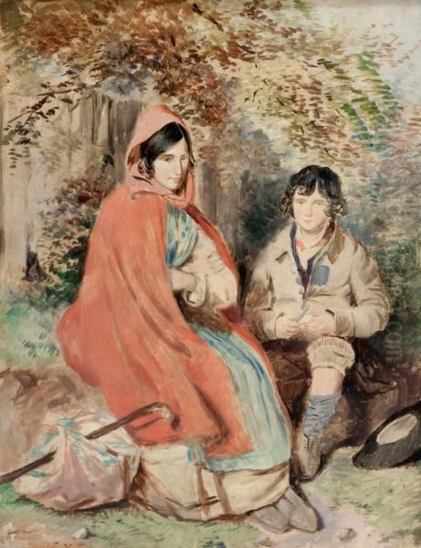 Young Couple Resting Oil Painting by William Foster