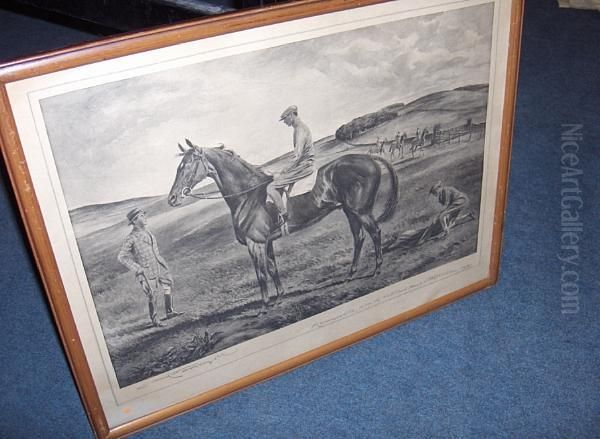 Earl Of With His Race Horse And Jockey Up Winner Of The 1931 National Hunt Trophy Oil Painting by George Algernoon Fothergill