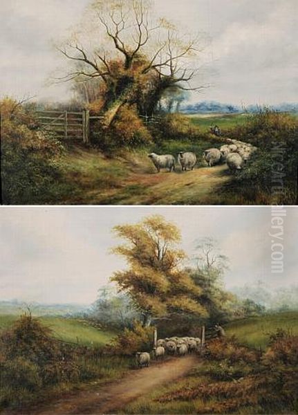 Landschaften Mit Schafer Oil Painting by George Algernoon Fothergill