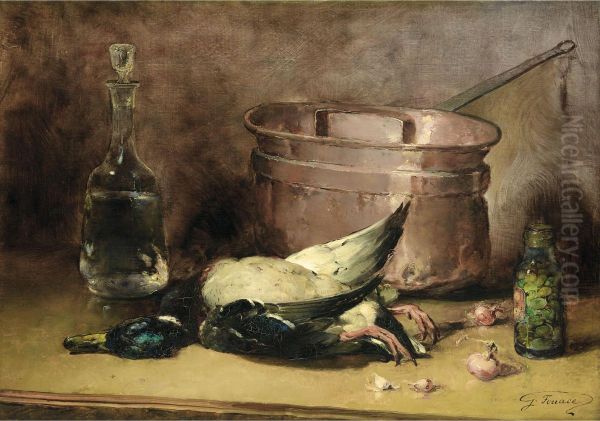 Nature Morte Au Canard Oil Painting by Guillaume-Romain Fouace