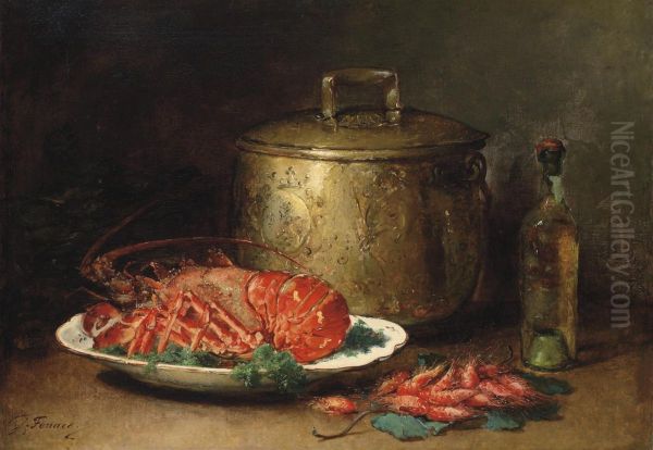 The Seafood Platter Oil Painting by Guillaume-Romain Fouace