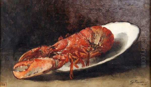 Homard Oil Painting by Guillaume-Romain Fouace