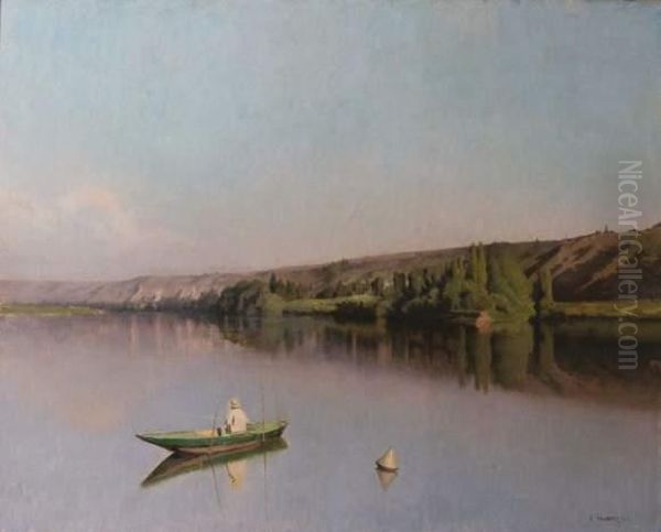 Des Bords De Seine Oil Painting by Emile Louis Foubert