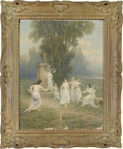 Frolicking Nymphs Oil Painting by Emile Louis Foubert