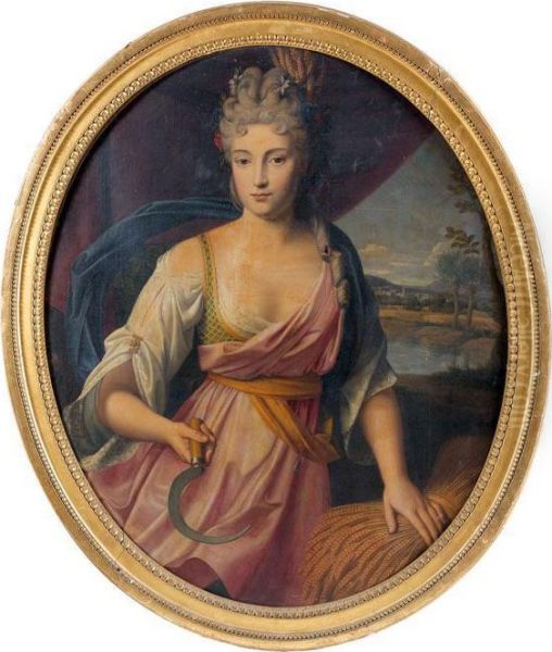 Portrait De Jeune Femme En Ceres Oil Painting by Nicolas Fouche