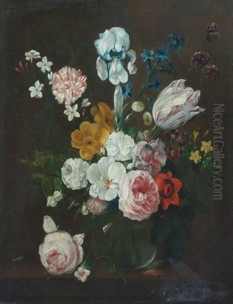 Nature Morte Aux Fleurs Oil Painting by Jean Francois Foucher