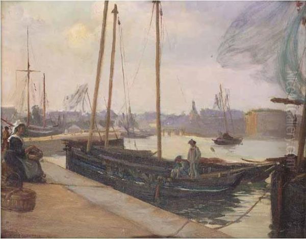 Concarneau Oil Painting by Alfred Victor Fournier