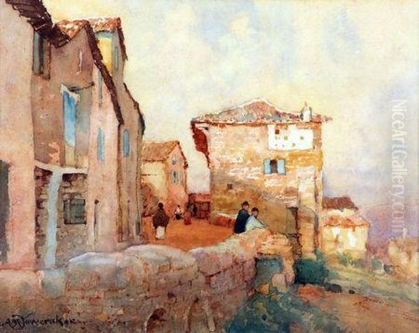 Cordes, France Oil Painting by Albert Moulton Foweraker