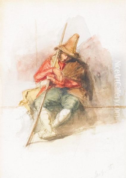 Sleeping Peasant Oil Painting by Daniel Fowler