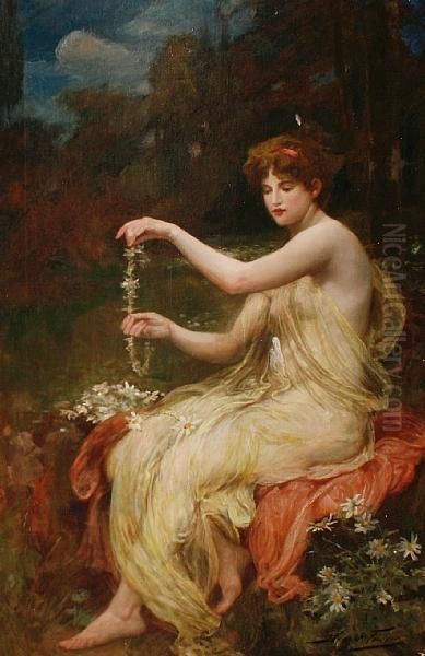 The Daisy Chain Oil Painting by Robert Fowler