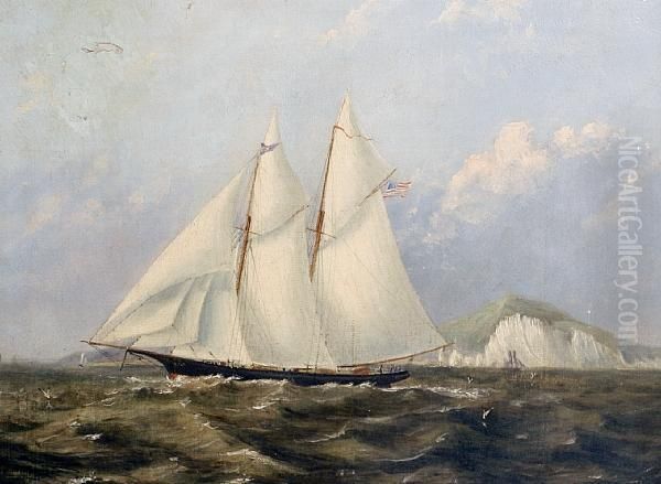 Shipping Off The Needles Oil Painting by Arthur Wellington Fowles