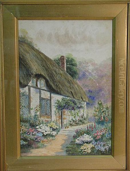 Floral Garden Oil Painting by John Fox