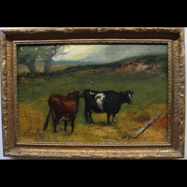 Cattle In A Pastoral Landscape Oil Painting by Robert Atkinson Fox