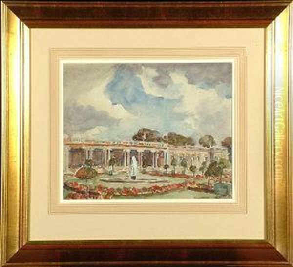 A French Garden Oil Painting by Douglas Fox-Pitt