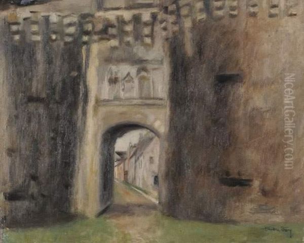 L'entree De La Porte Fortifiee De Saint Malo Oil Painting by Andre Foy