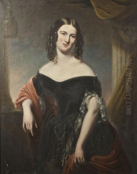 Portrait Of A Young Lady Standing Oil Painting by William Foy