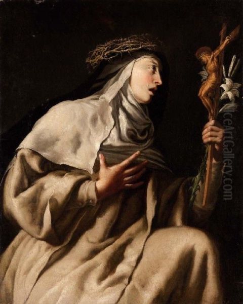 Santa Caterina Da Siena Oil Painting by Cesare Fracanzano