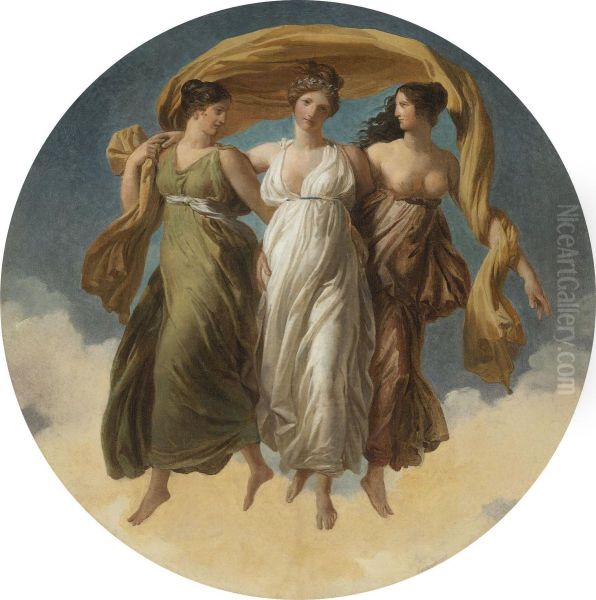 The Three Graces Oil Painting by Alexandre Evariste Fragonard