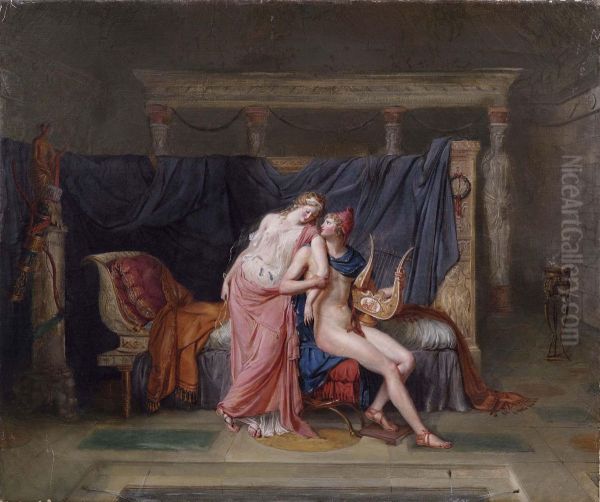 Elena E Paride Oil Painting by Alexandre Evariste Fragonard