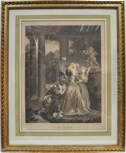 La Declaration Oil Painting by Jean-Honore Fragonard